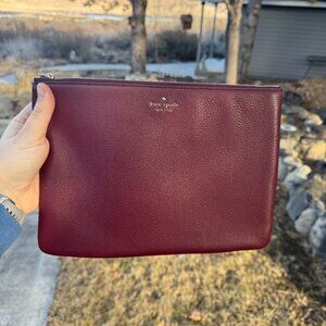 Kate Spade Zip Pouch - Cherrywood (Maroon)